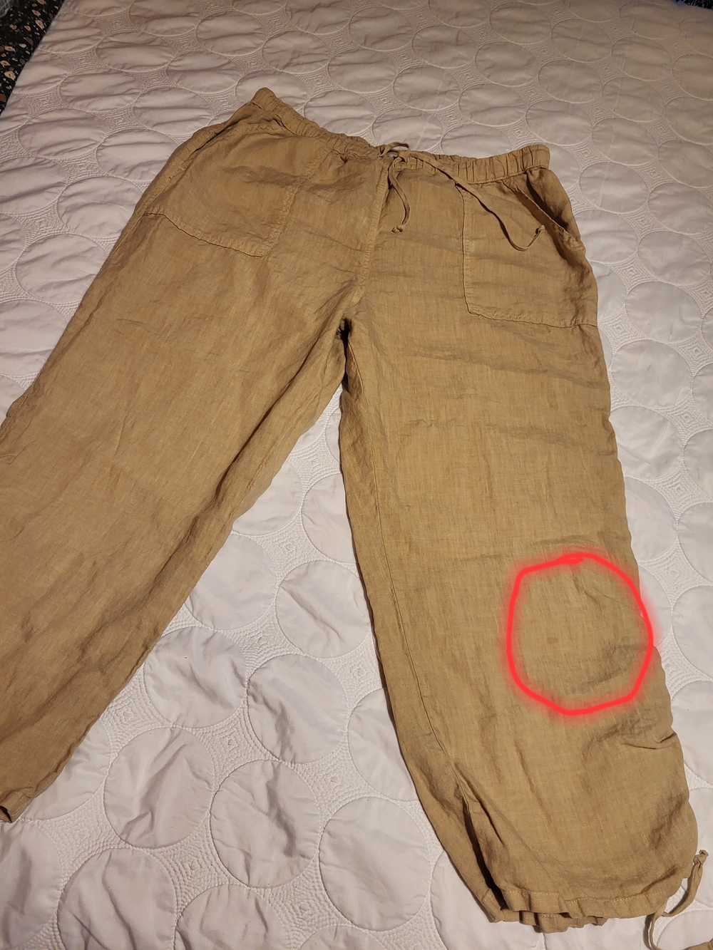 RUSS BERENS Women's Linen Drawstring Pants - Tan